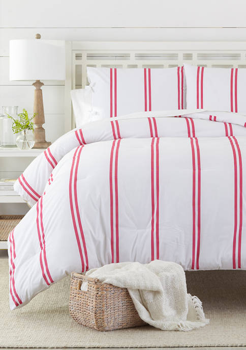 Crown & Ivy™ Ojai Stripe Reversible Comforter Set