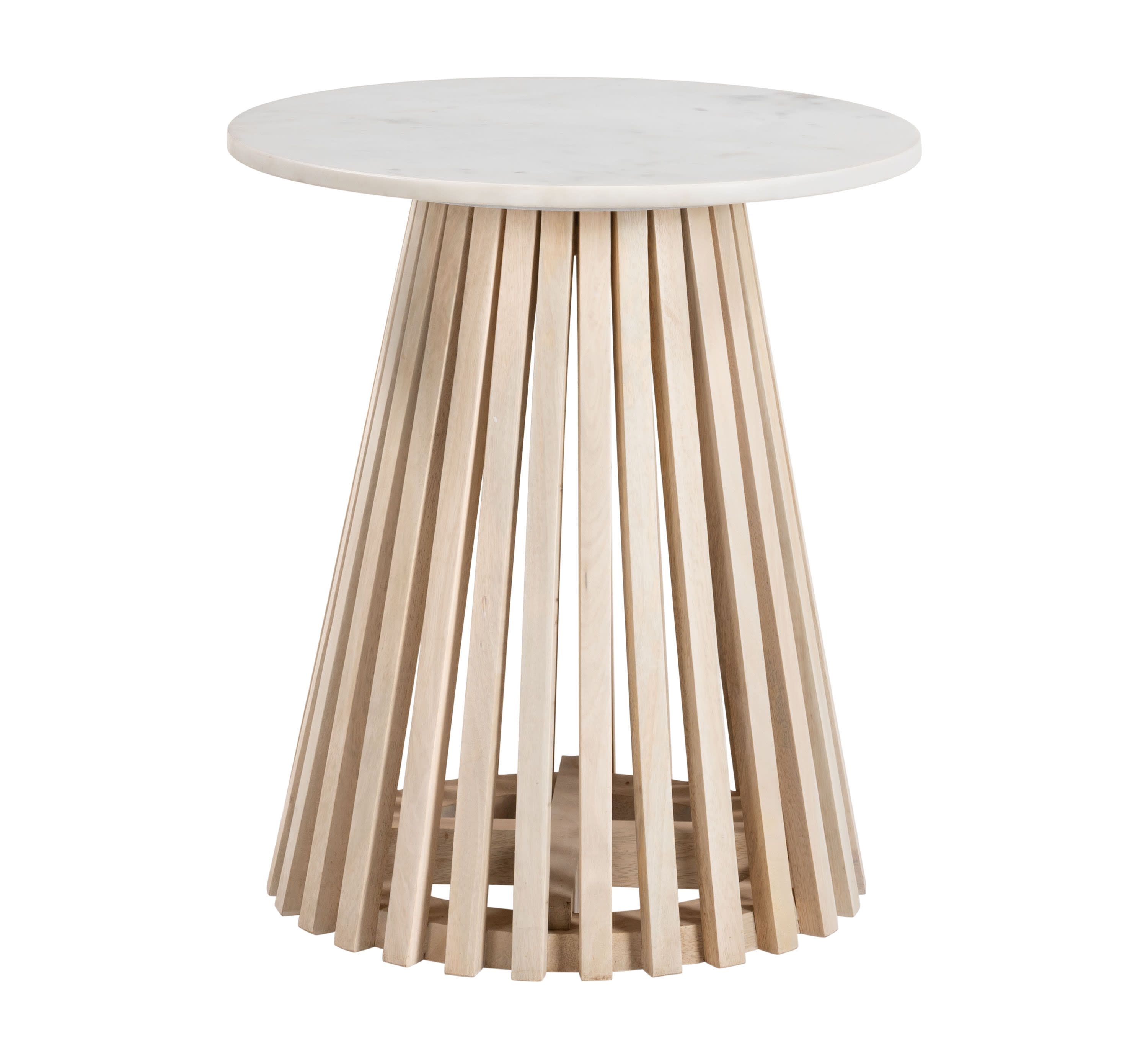 Mazara Side Table White & Natural