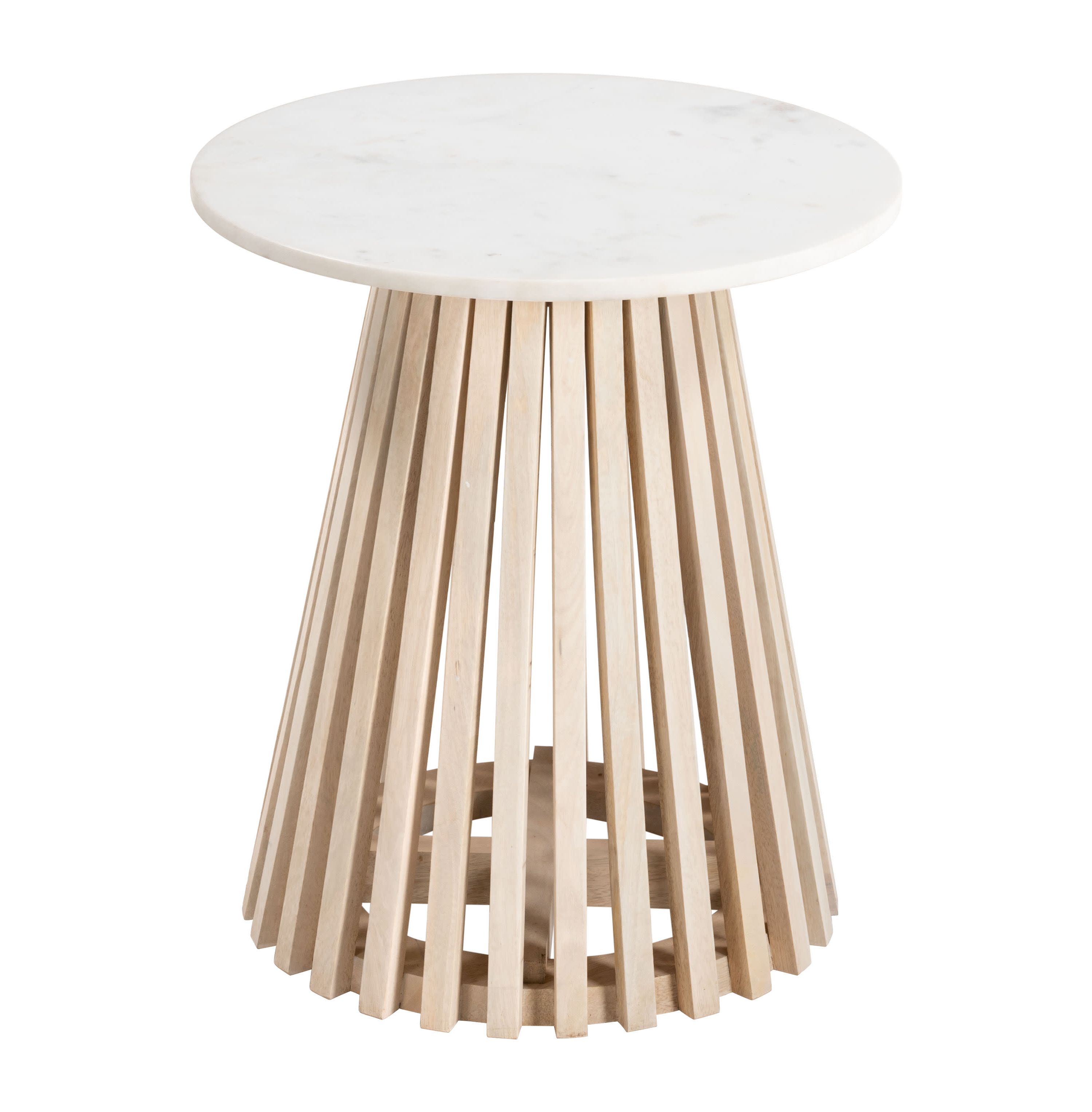 Mazara Side Table White & Natural