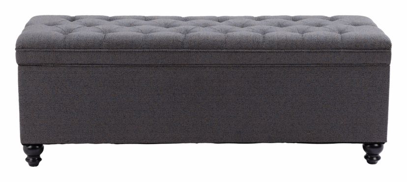 Halifax Storage Bench Gravel Gray