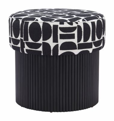 Zuo Modern Boto Storage Ottoman Black & White