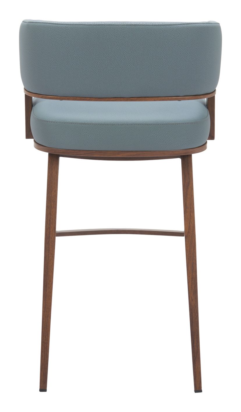 Poise Barstool Azure Gray & Walnut