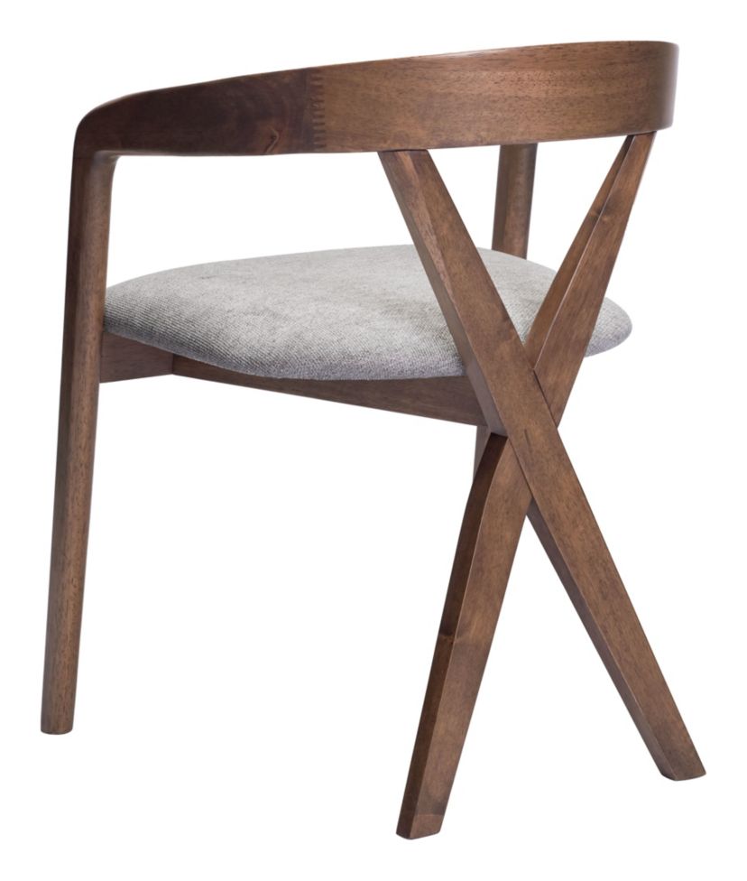 Cairo Dining Chair Dove Gray & Walnut