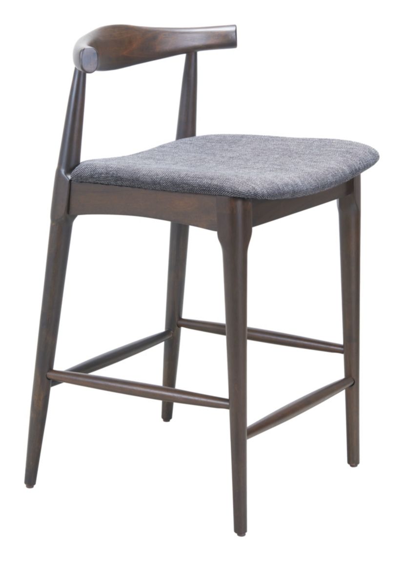 Tuzka Counter Stool (Set of 2) Gray & Espresso