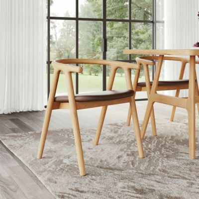 Zuo Modern Peker Dining Chair (Set of 2) Brown & Natural