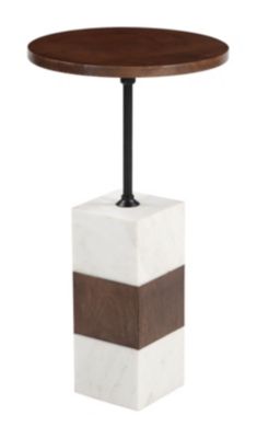 Zuo Modern Stuk Side Table Brown & White