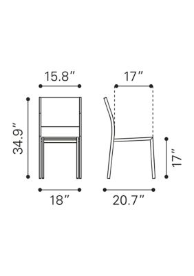 Metropolitan Armless Chair - Set of 2