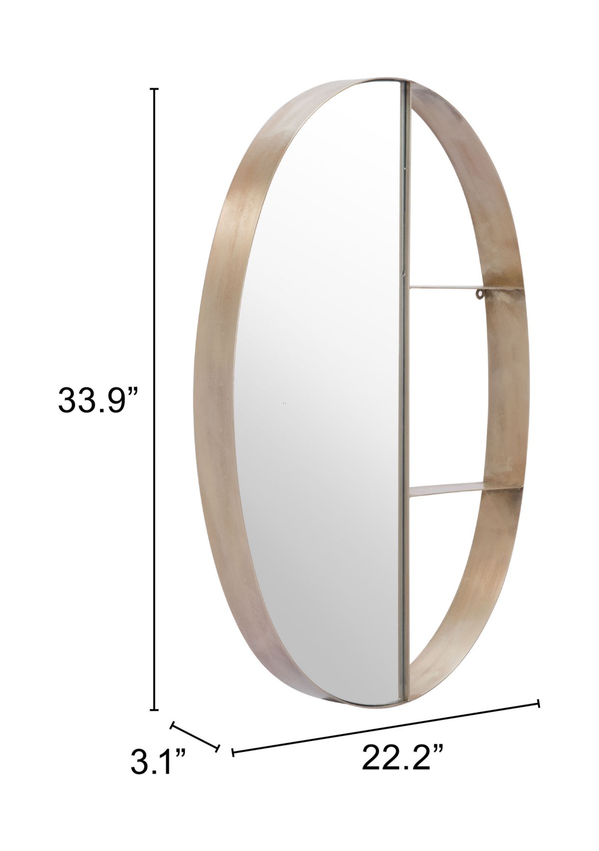 Latitude Oval Shelf Mirror