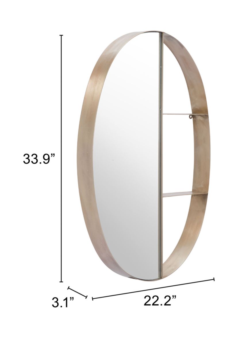 Latitude Oval Shelf Mirror
