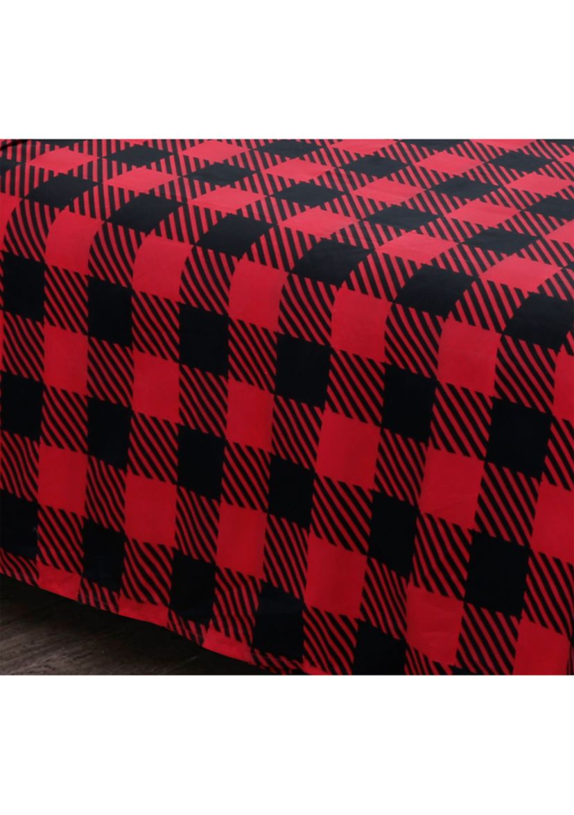 Ellory White and Black Plaid Sheet Set King