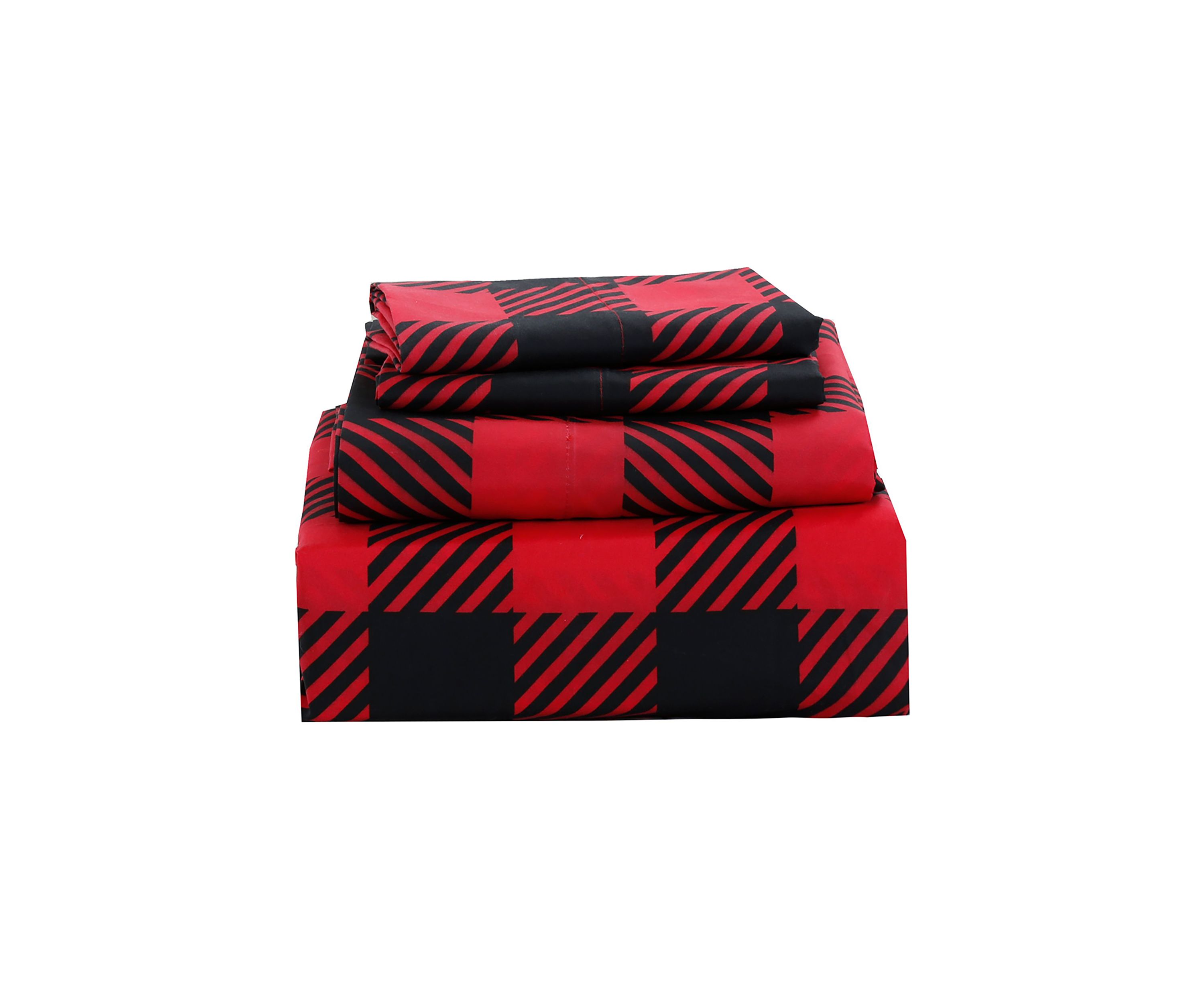 Ellory White and Black Plaid Sheet Set King