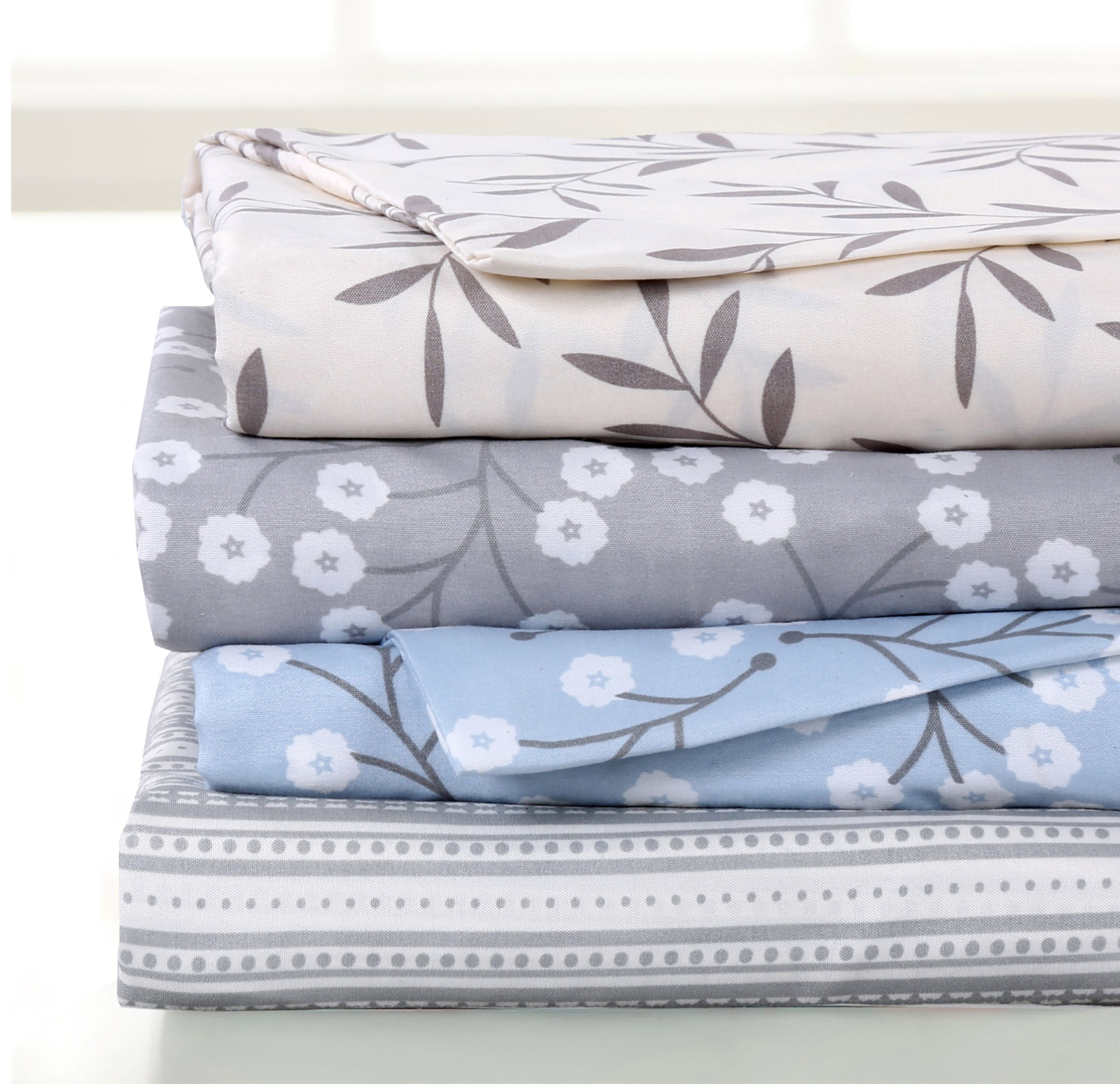 Grey Stripe 4-piece Sheet Set