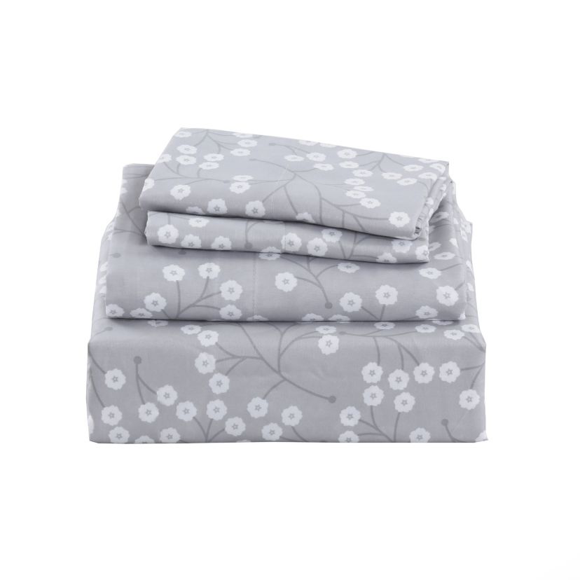 Grey Stripe 4-piece Sheet Set