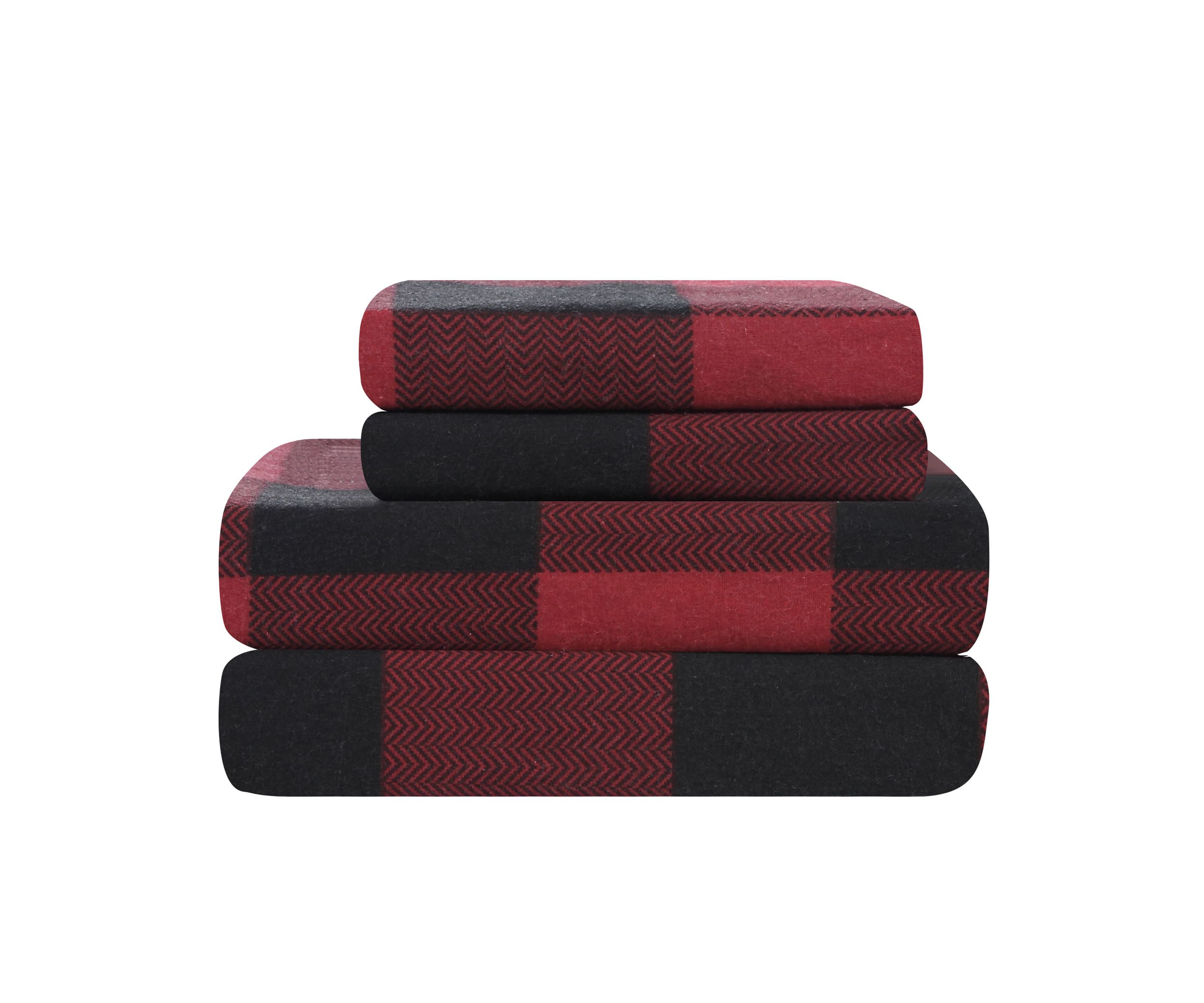 Buffalo Plaid 4-Piece Flannel Sheet Set