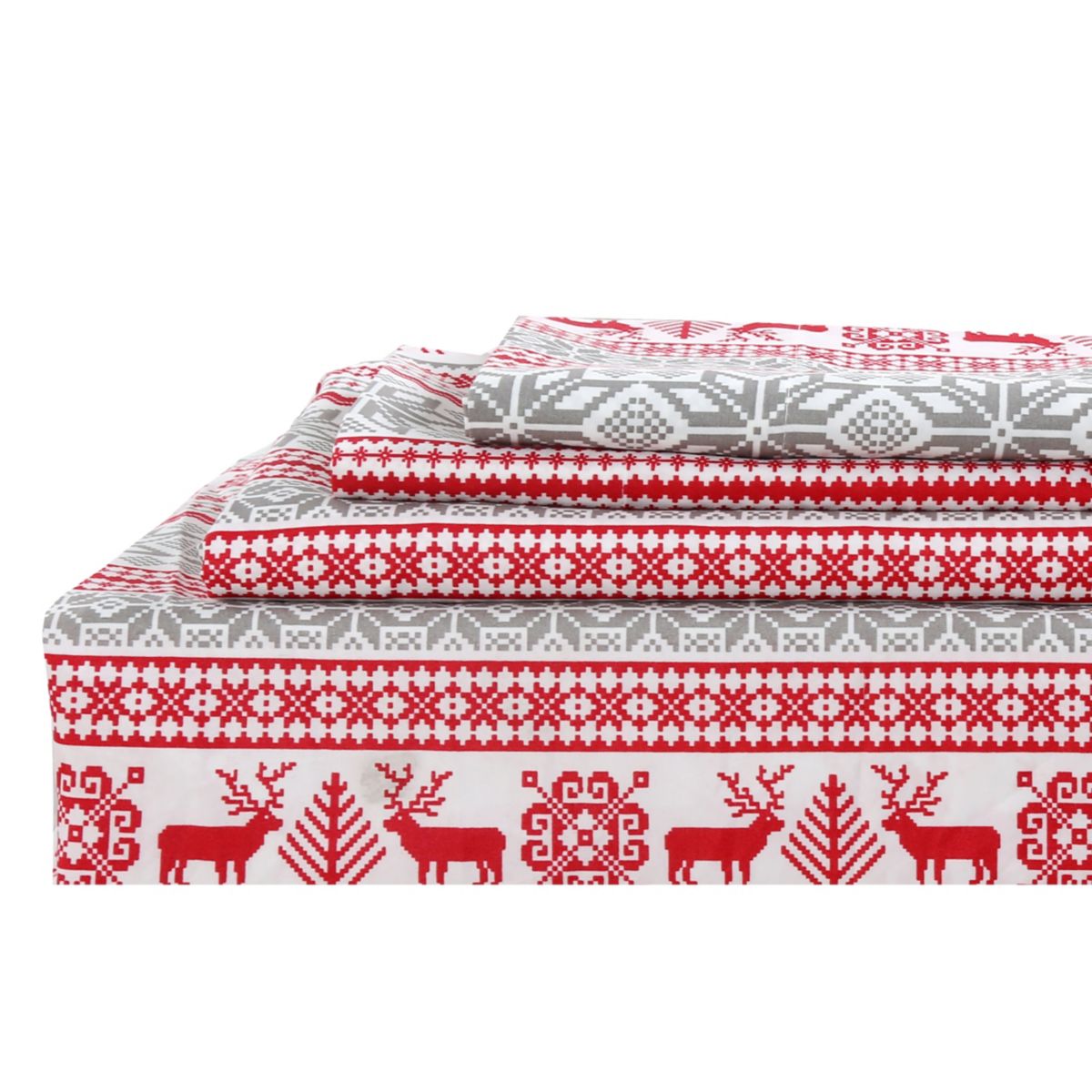 Ivy Grey/Red 2-piece Quilt Set