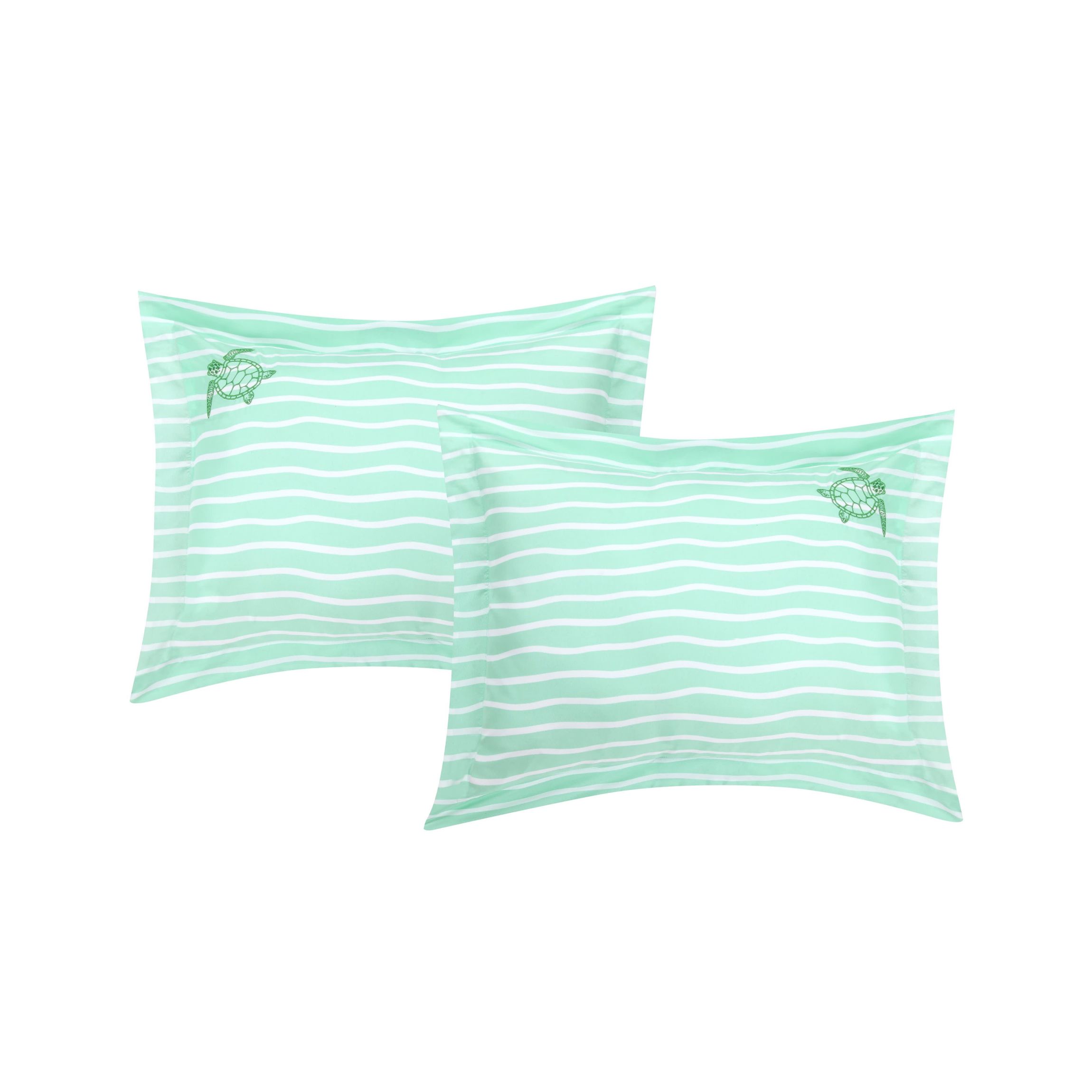 Beach Vibes Embroidered Green 7-piece Comforter Set Full