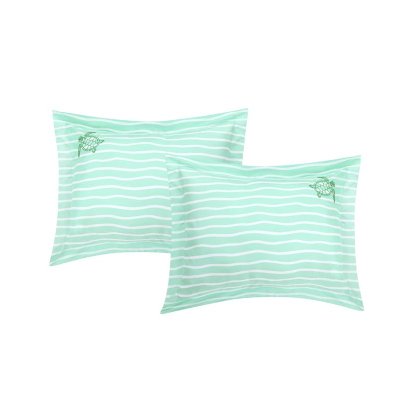 Beach Vibes Embroidered Green 7-piece Comforter Set Full