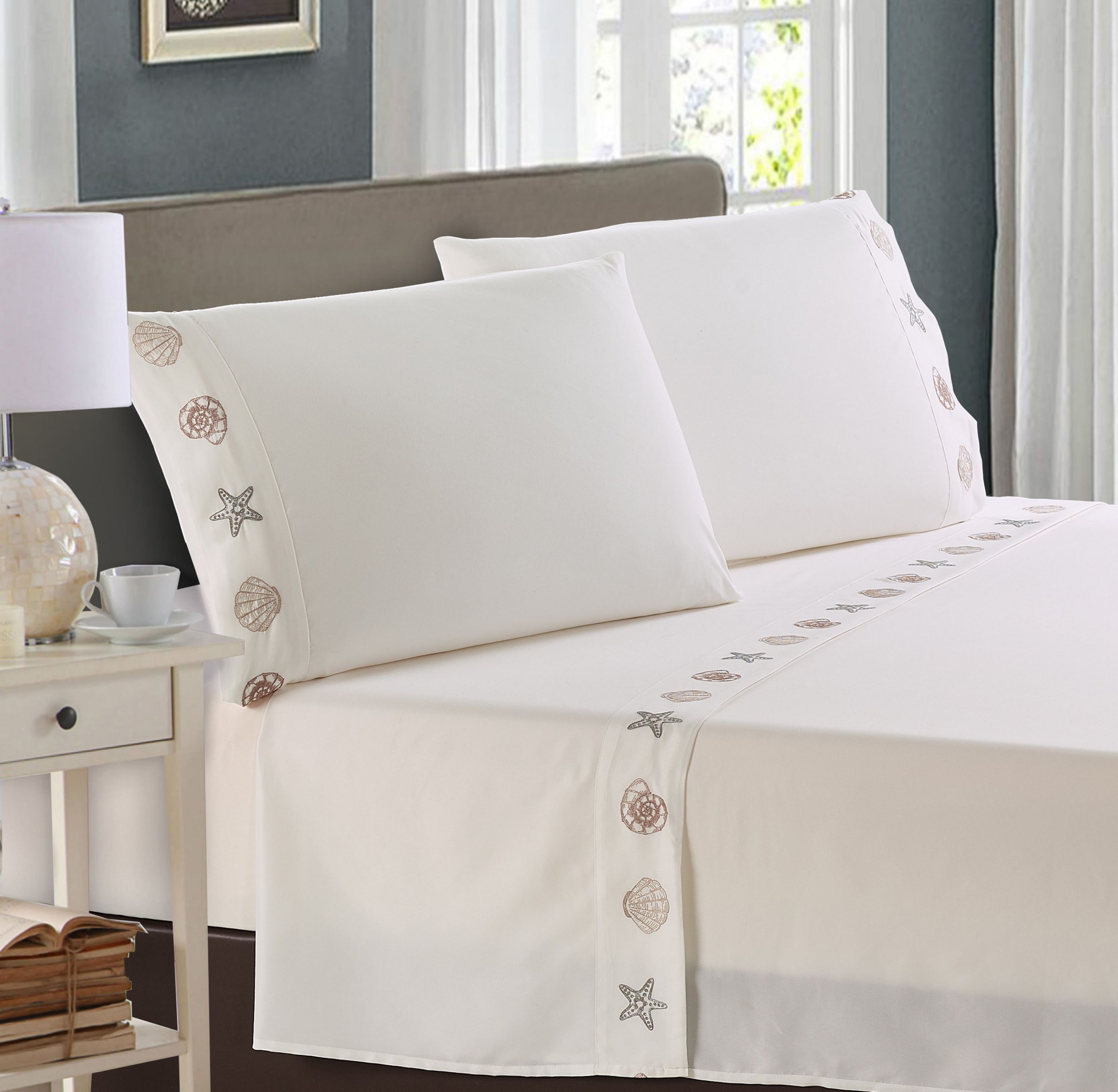 Gold & Silver Embroidered Pillowcase Pair