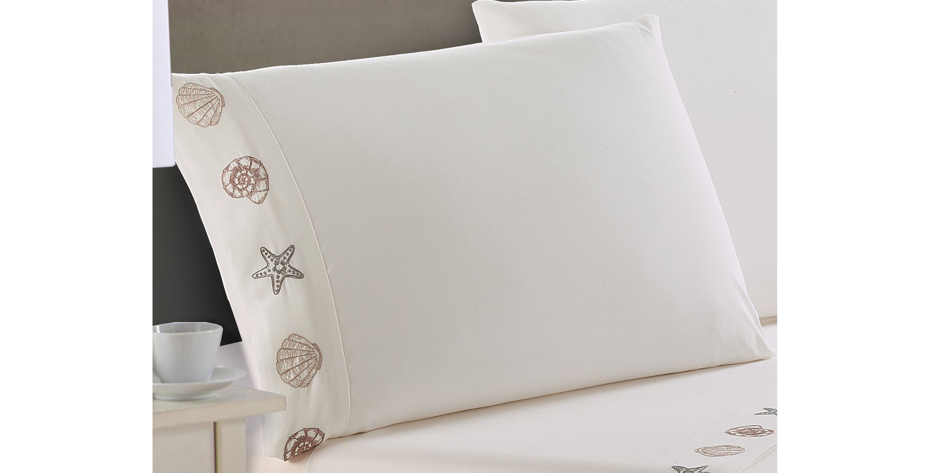 Gold & Silver Embroidered Pillowcase Pair