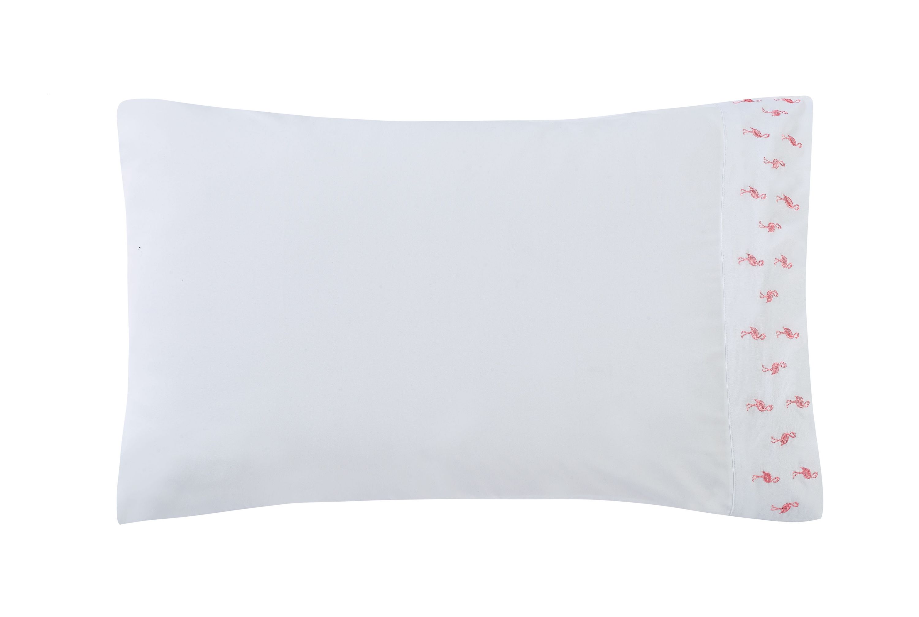 Mini Flamingo Embroidered Pillowcase Pair