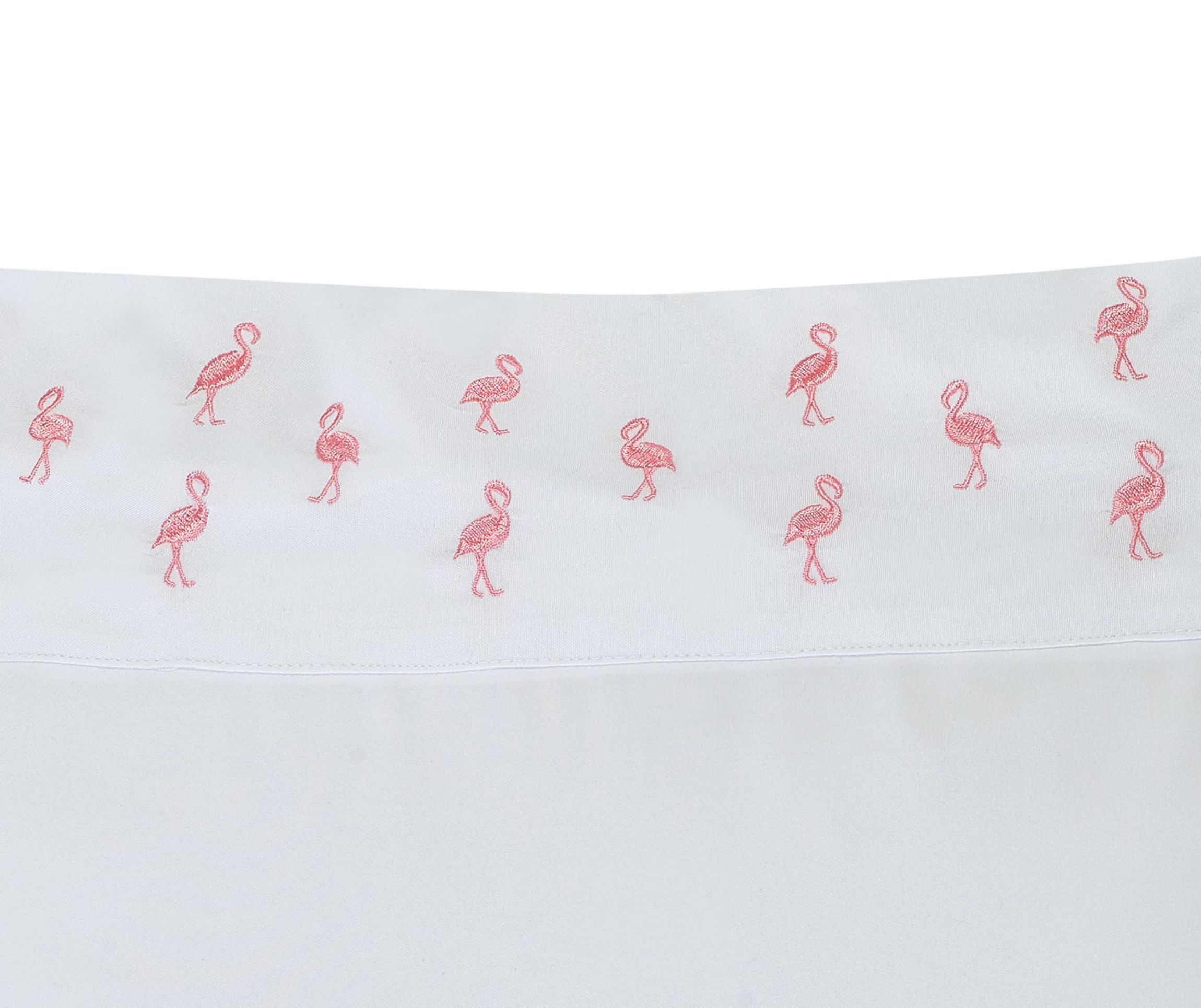 Mini Flamingo Embroidered Pillowcase Pair