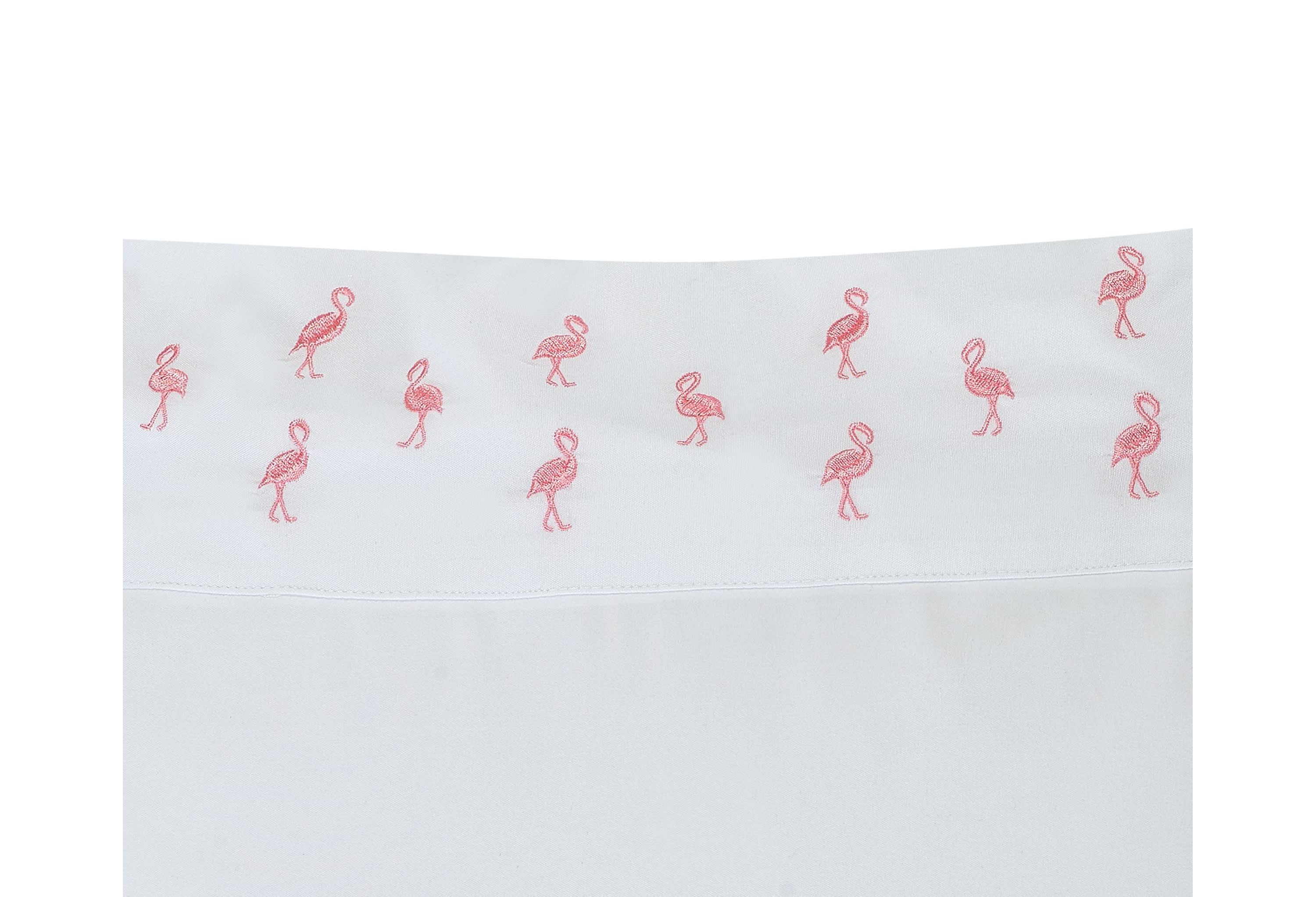 Mini Flamingo Embroidered Pillowcase Pair