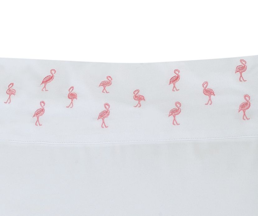 Mini Flamingo Embroidered Pillowcase Pair