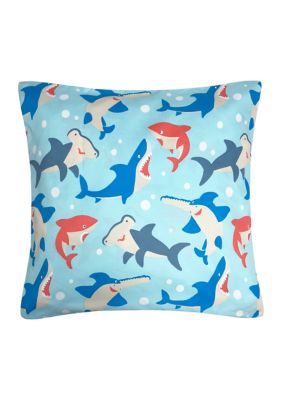 Shark Tales Decorative Pillow 18 in x 18 in 