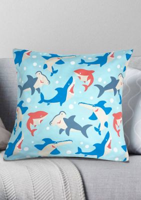 Shark Tales Decorative Pillow 18 in x 18 in 