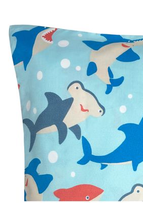 Shark Tales Decorative Pillow 18 in x 18 in 