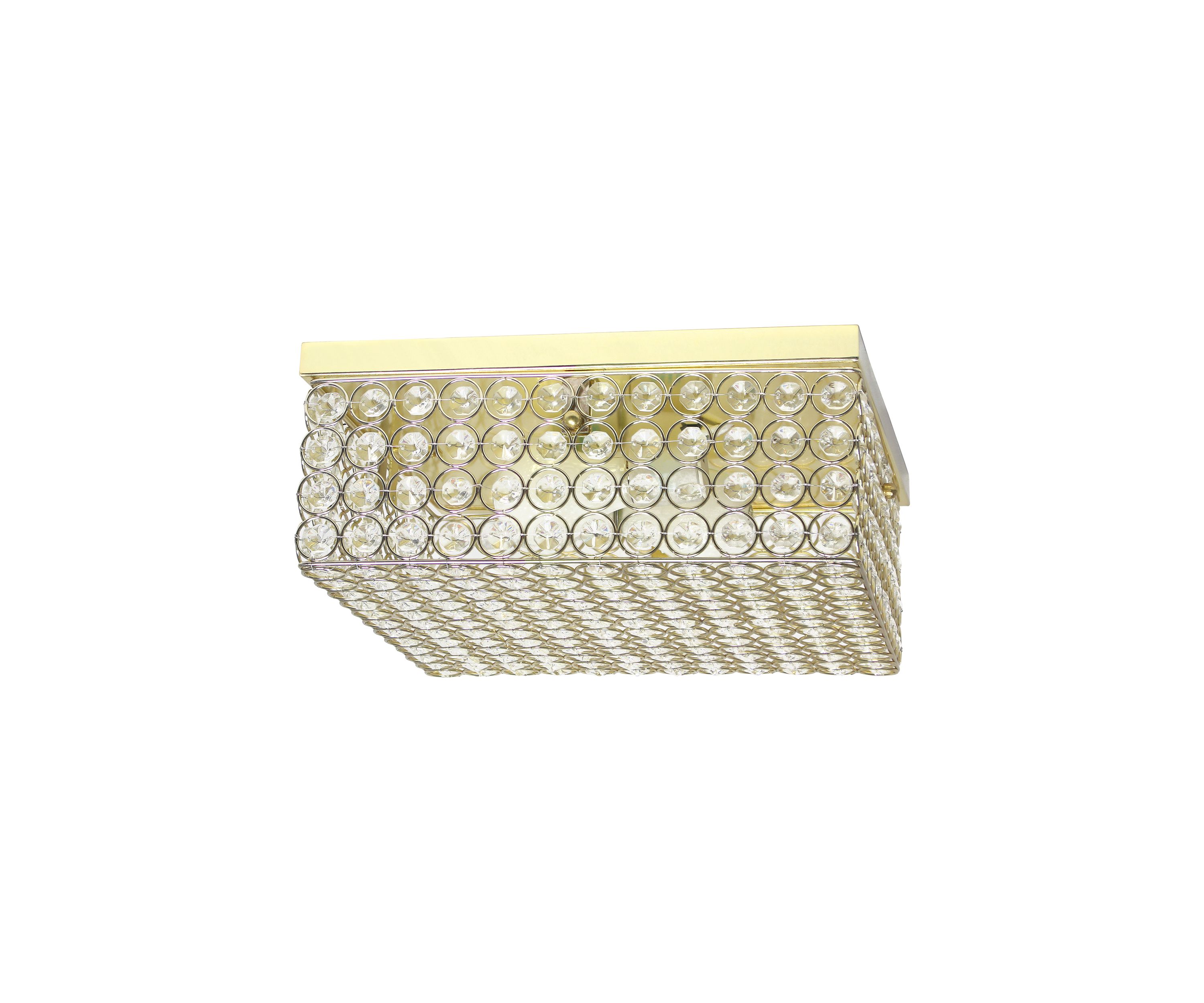 Elipse Crystal Square Flushmount