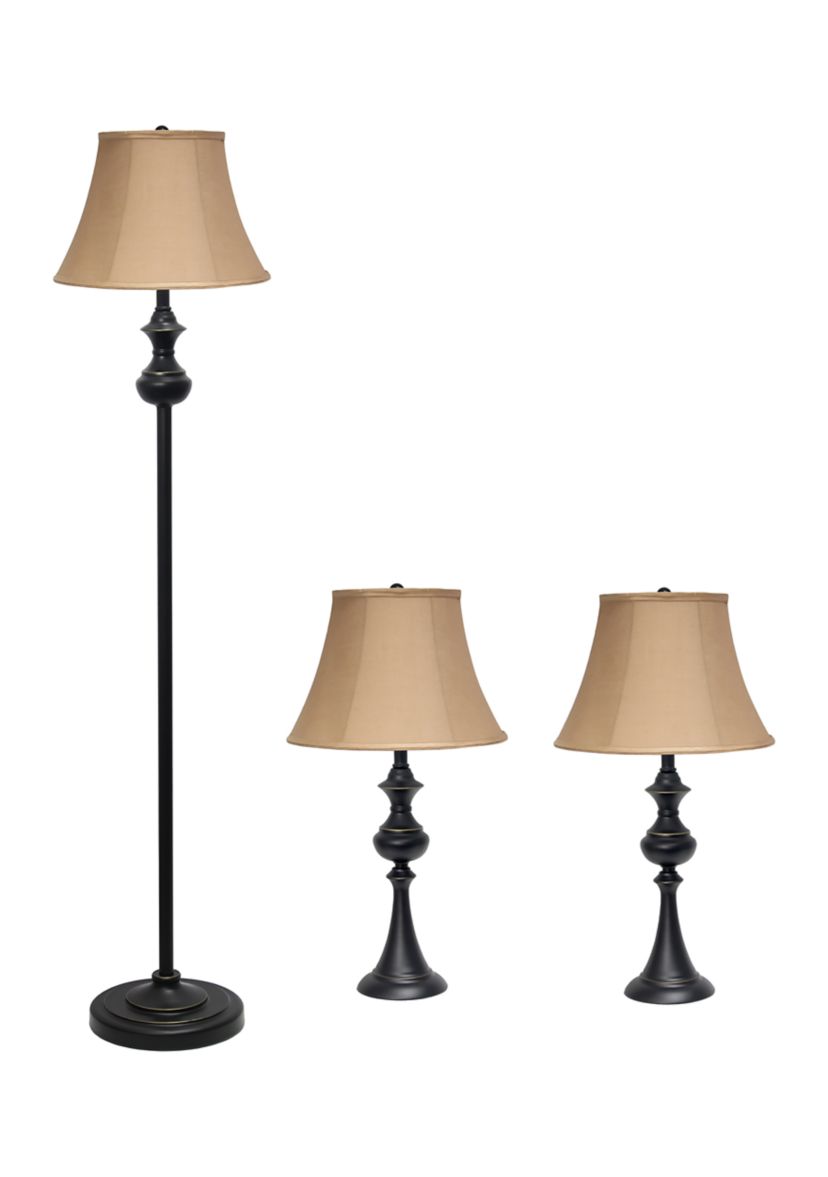 Traditionally Crafted 3 Pack Lamp Set