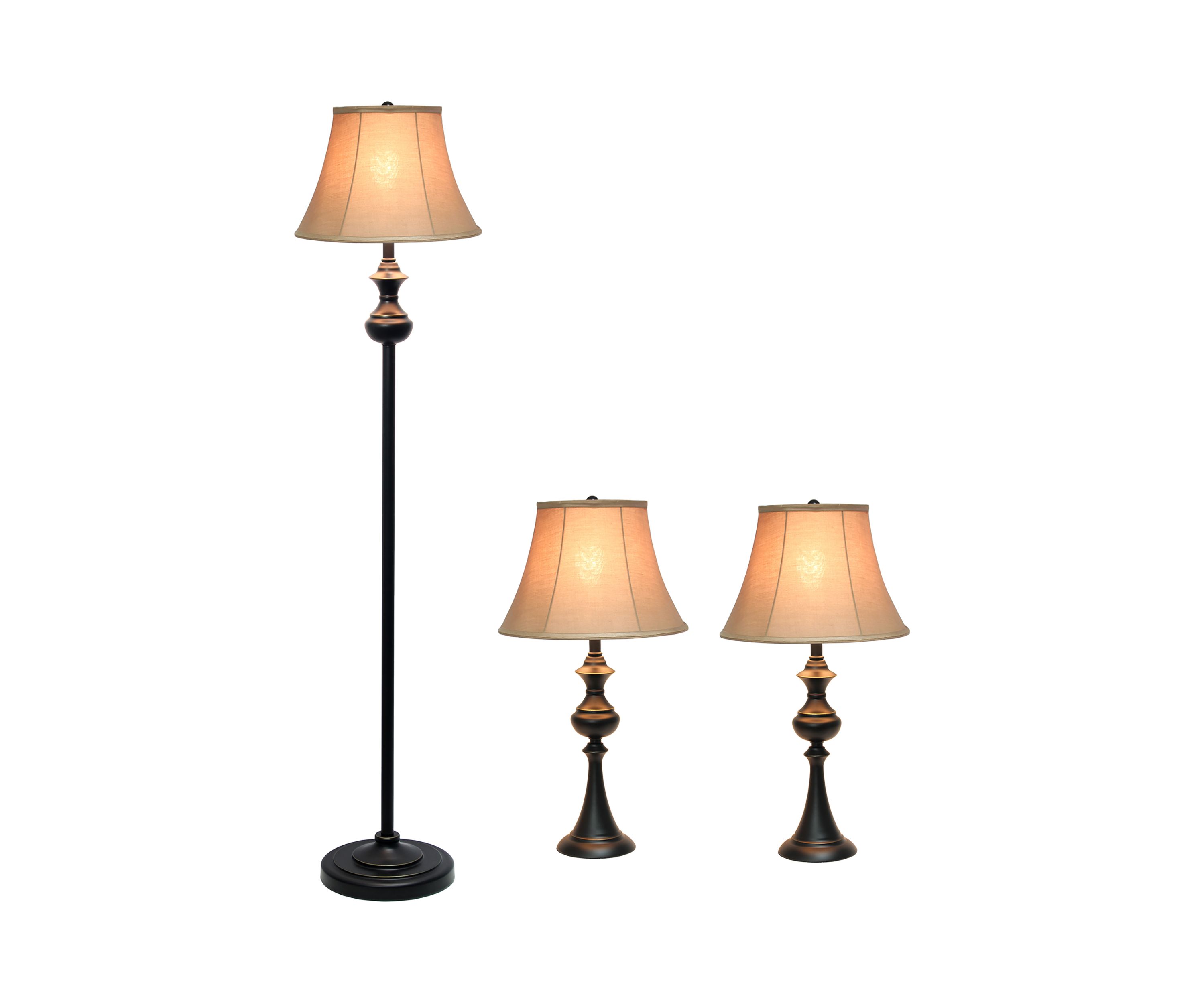 Traditionally Crafted 3 Pack Lamp Set