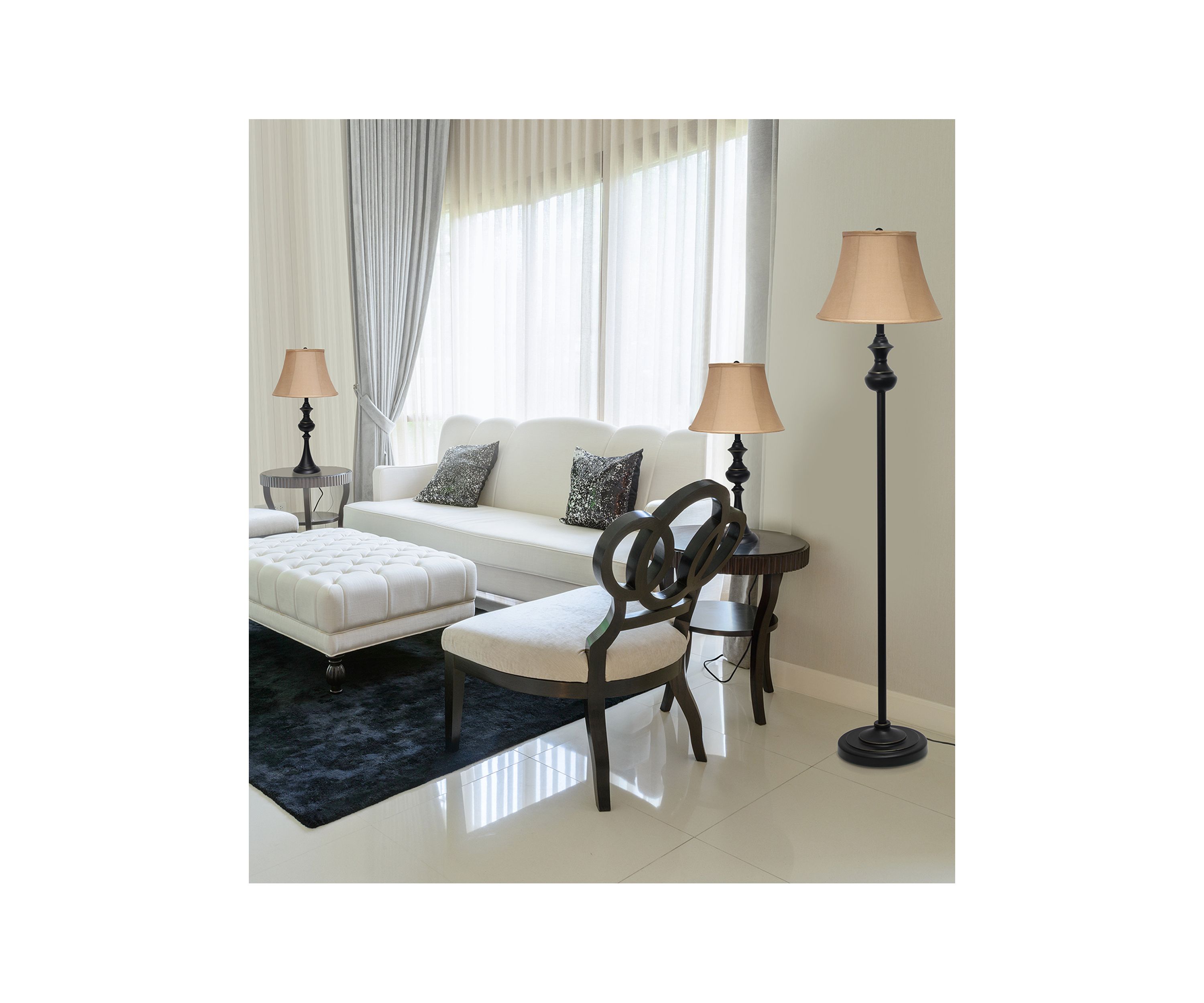 Traditionally Crafted 3 Pack Lamp Set