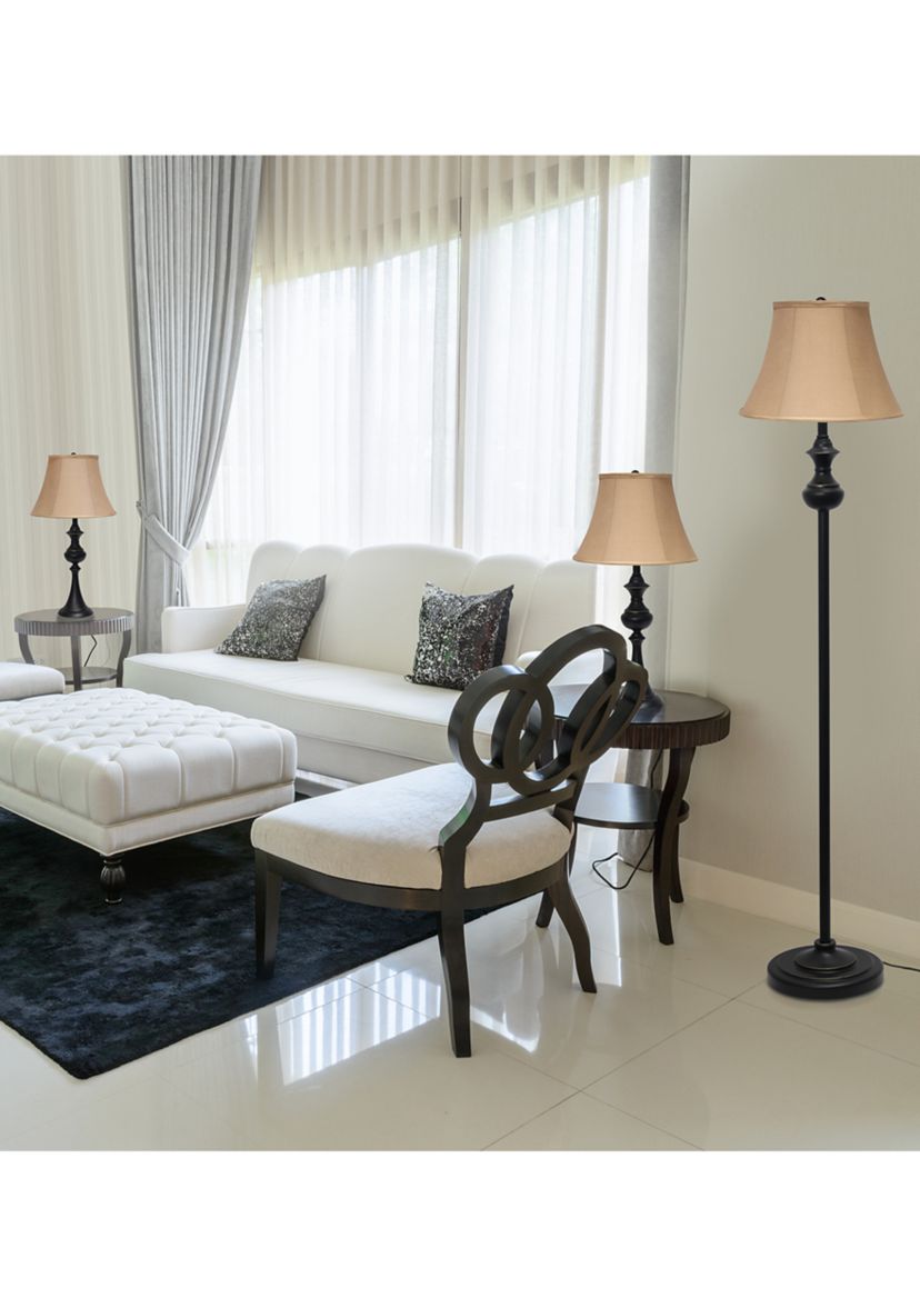 Traditionally Crafted 3 Pack Lamp Set