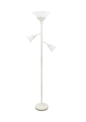 3 Light Floor Lamp with Scalloped Glass Shades