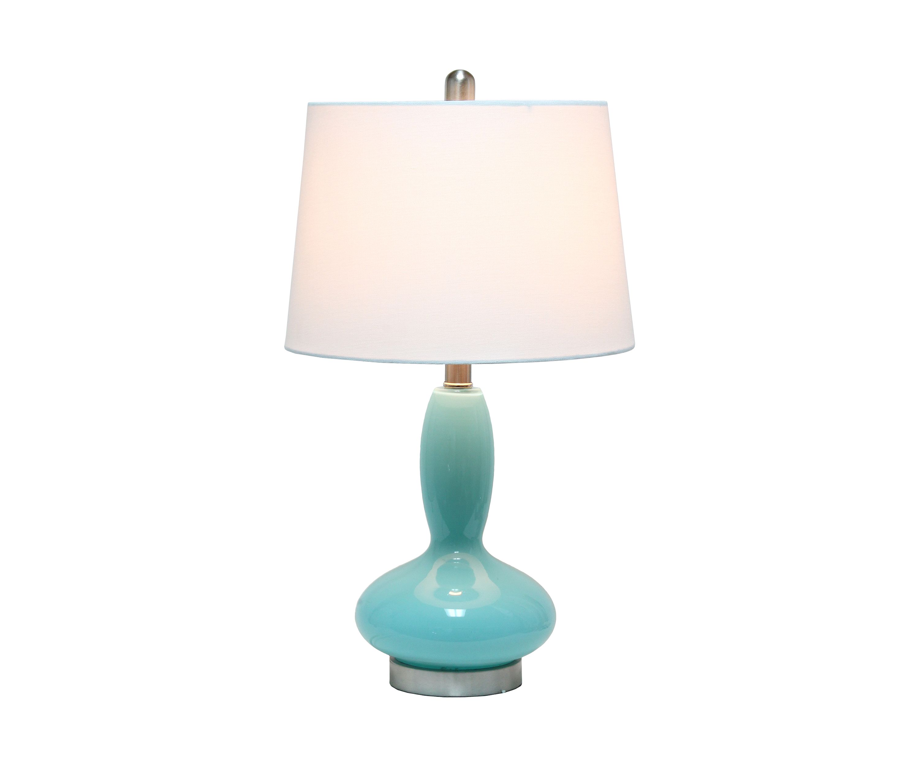 Glass Dollop Table Lamp with White Fabric Shade