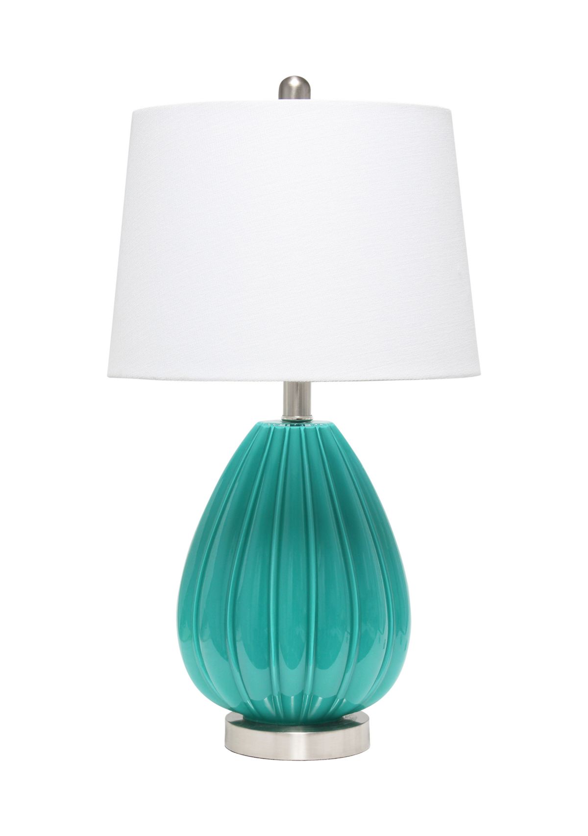 Pleated Table Lamp with White Fabric Shade