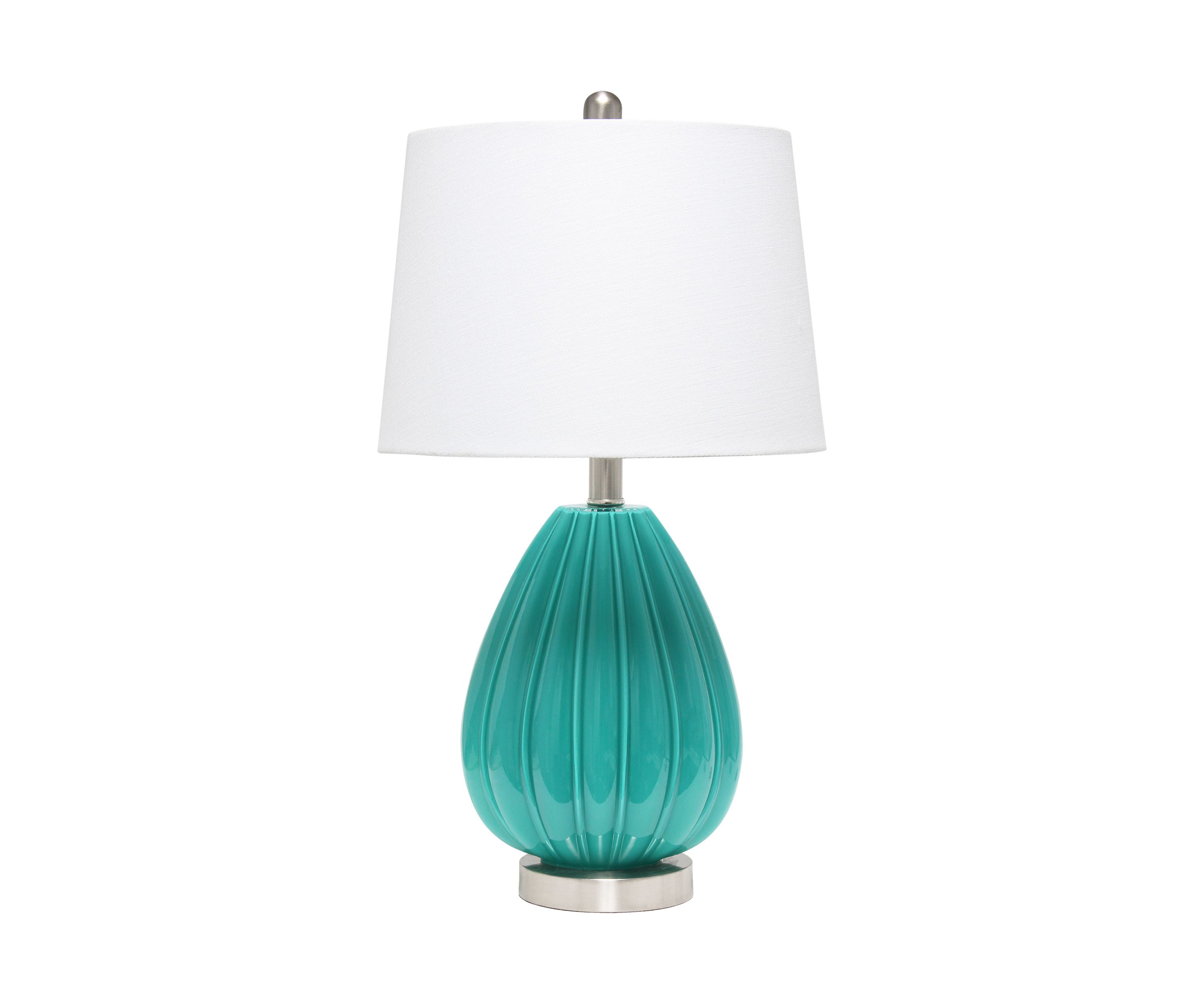 Pleated Table Lamp with White Fabric Shade