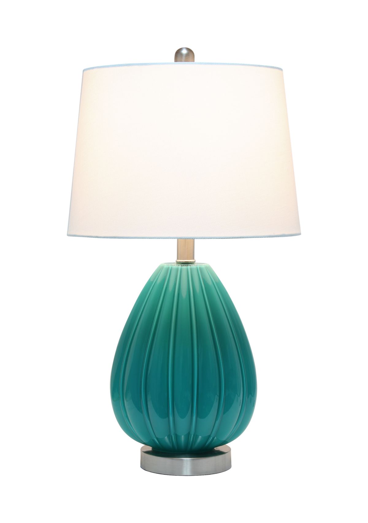 Pleated Table Lamp with White Fabric Shade