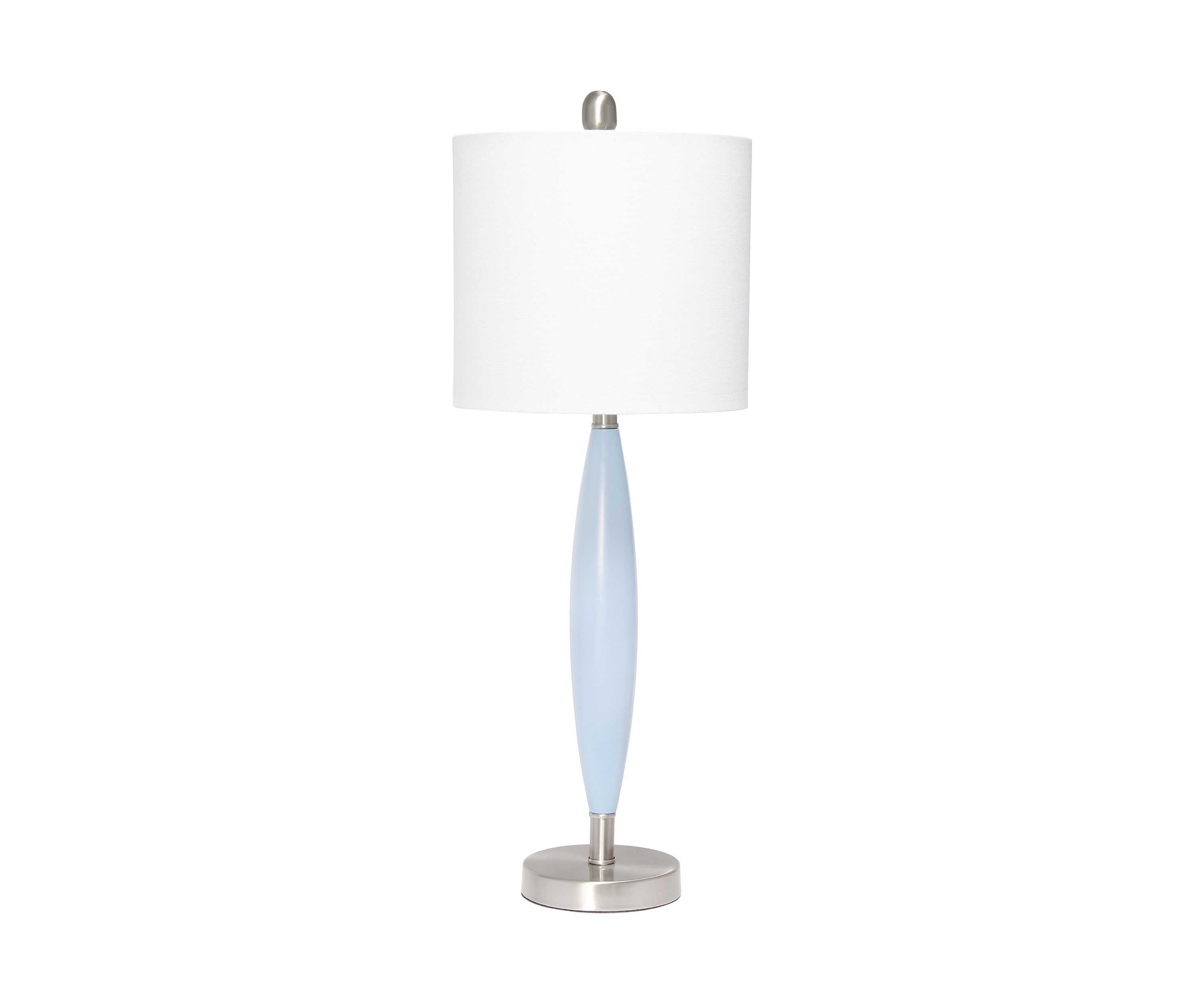 Stylus Table Lamp with White Fabric Shade
