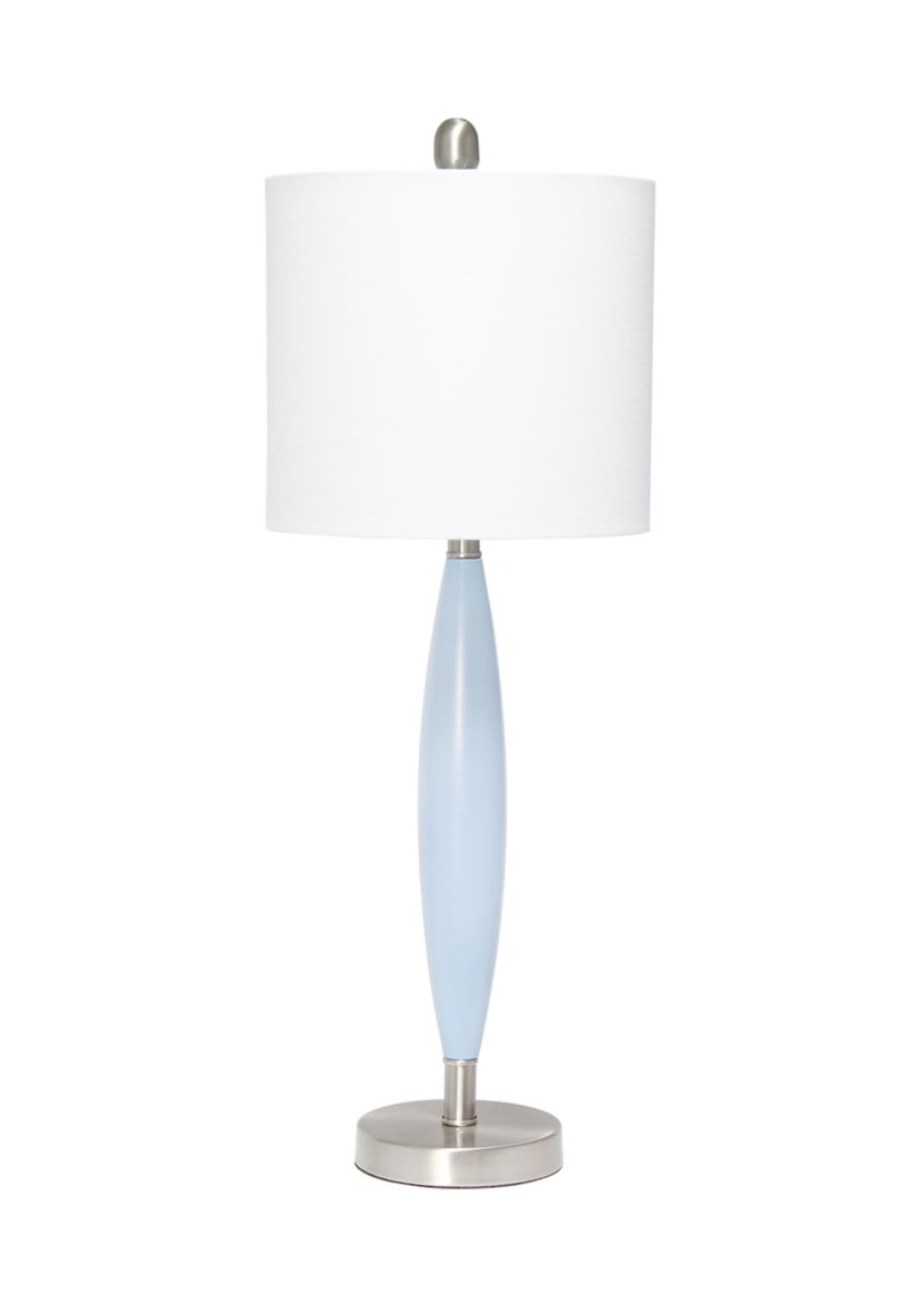 Stylus Table Lamp with White Fabric Shade