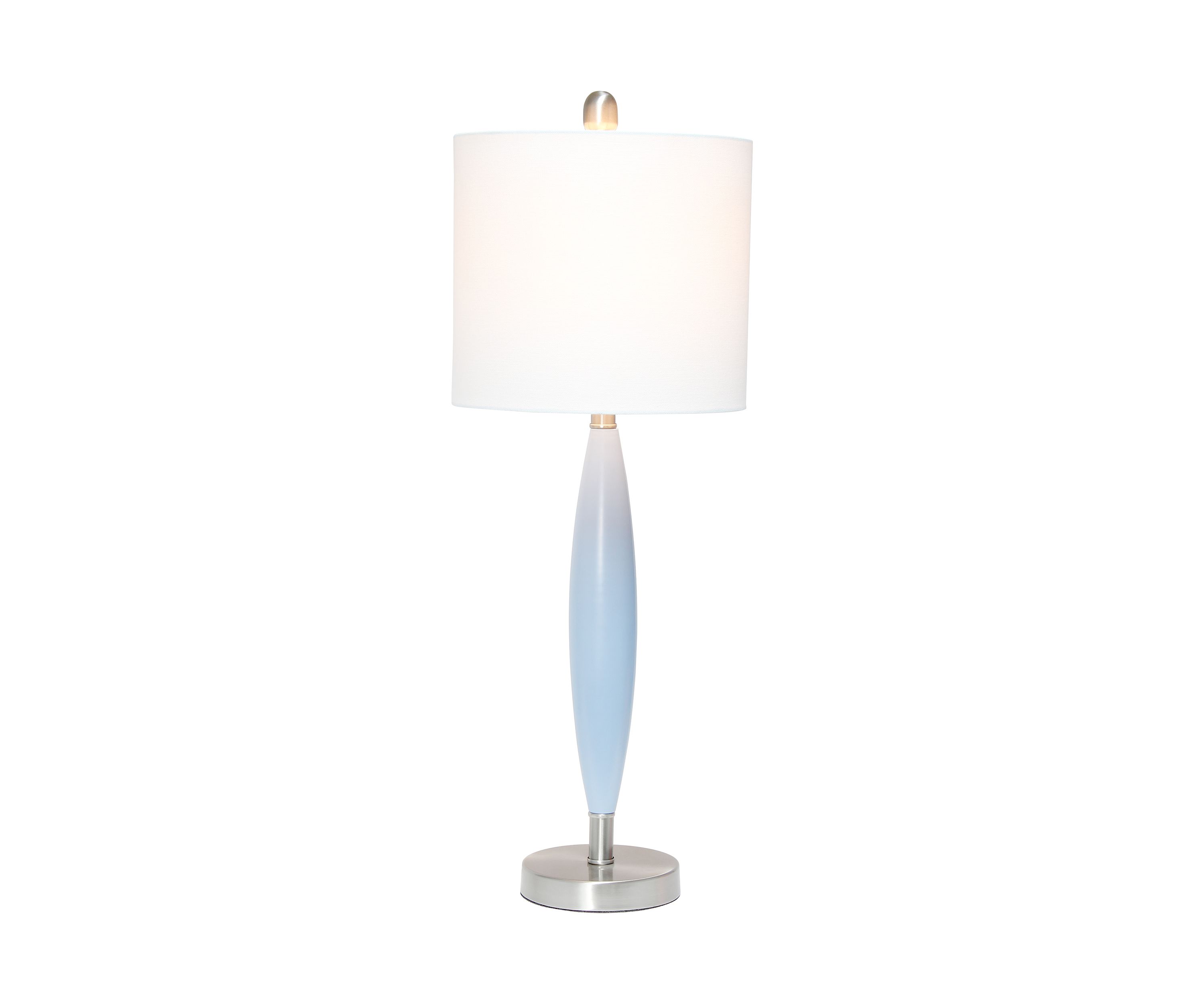 Stylus Table Lamp with White Fabric Shade