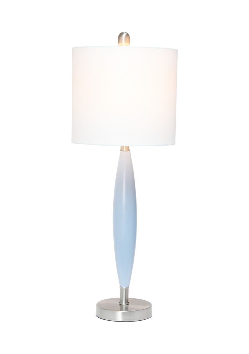 Stylus Table Lamp with White Fabric Shade