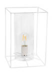 Large Framed Table Lamp with Clear Cylinder Glass Shade