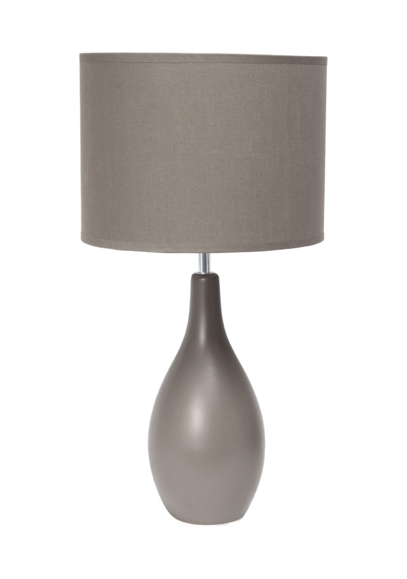 Oval Bowling Pin Base Ceramic Table Lamp