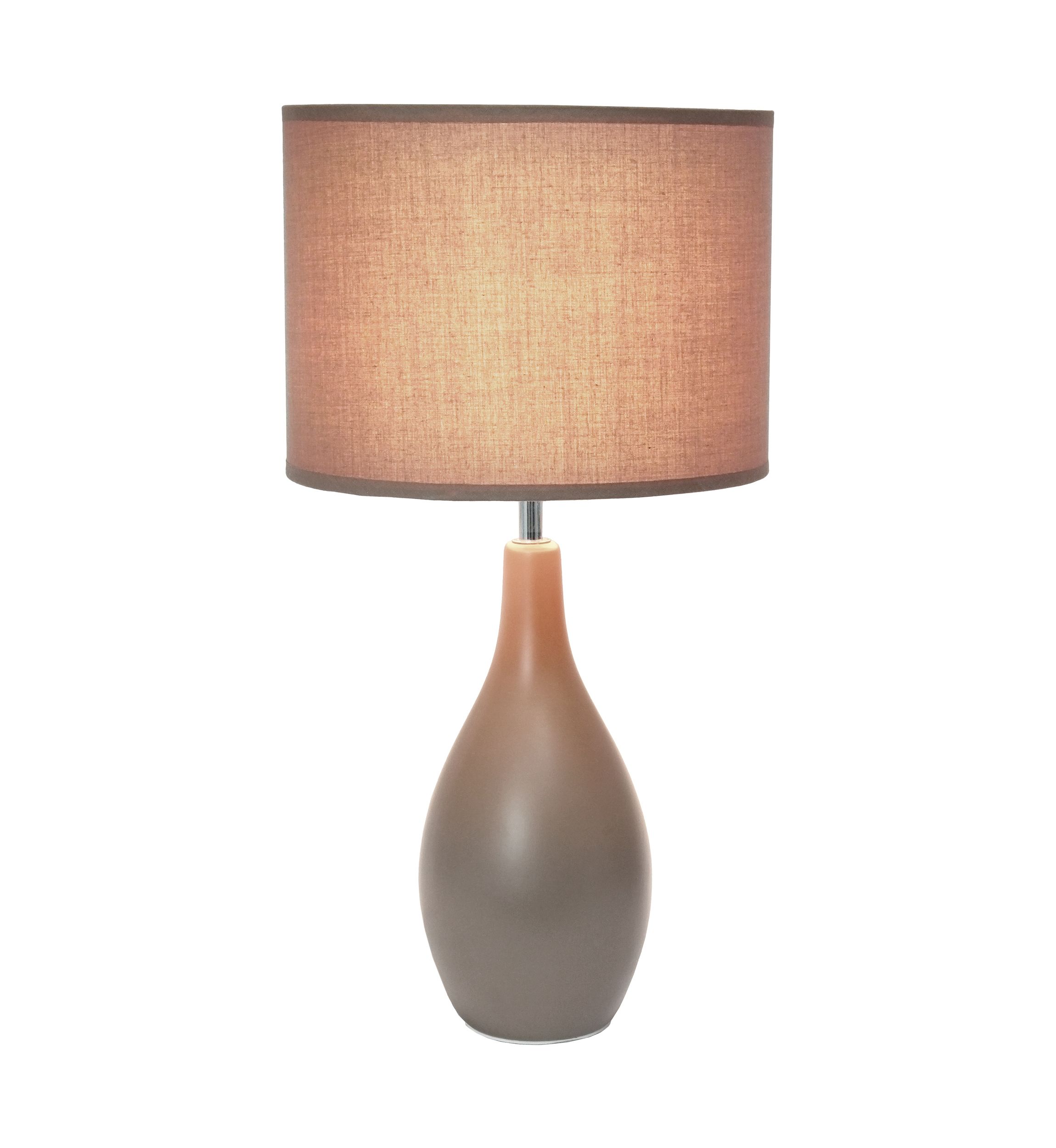 Oval Bowling Pin Base Ceramic Table Lamp