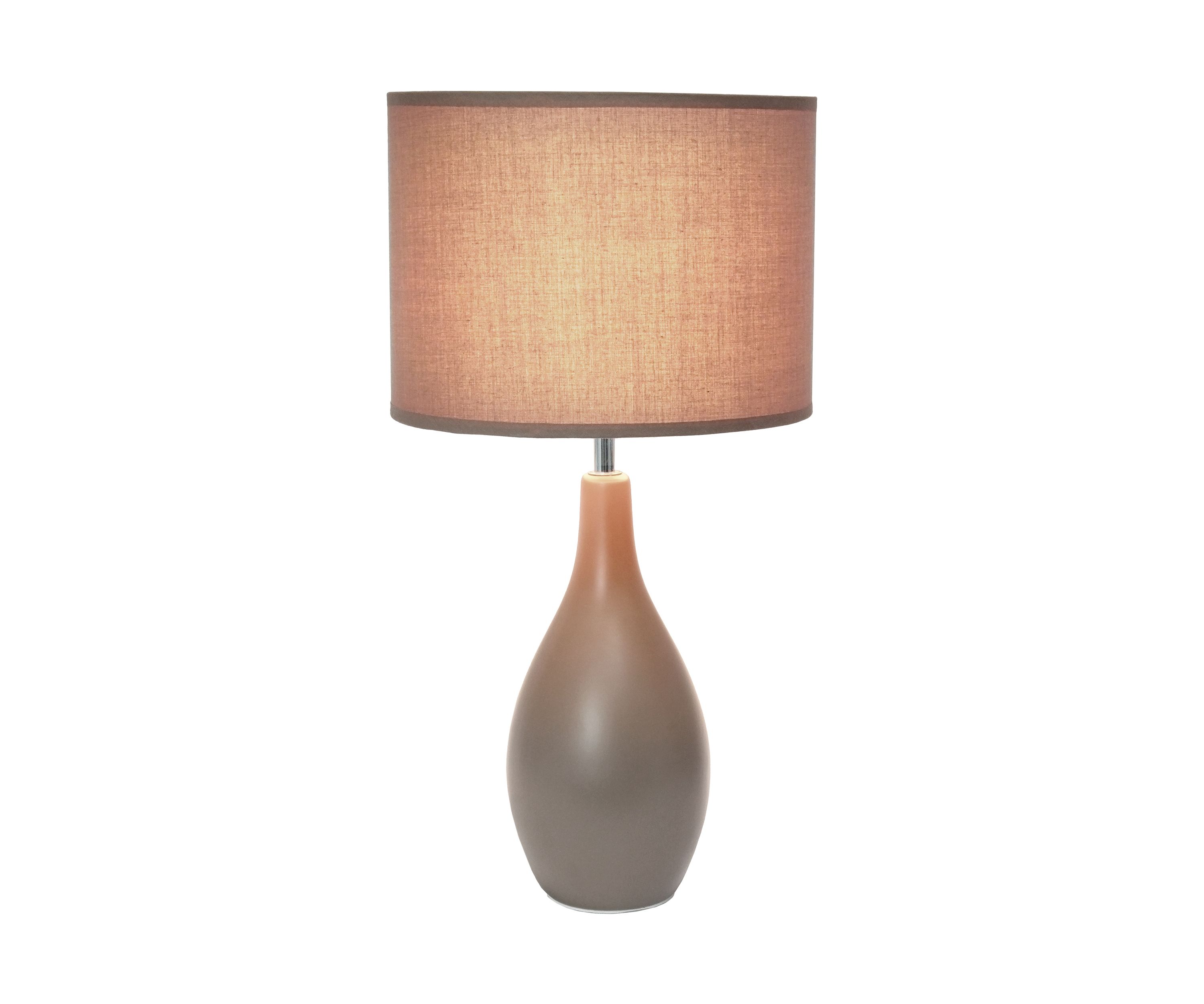 Oval Bowling Pin Base Ceramic Table Lamp