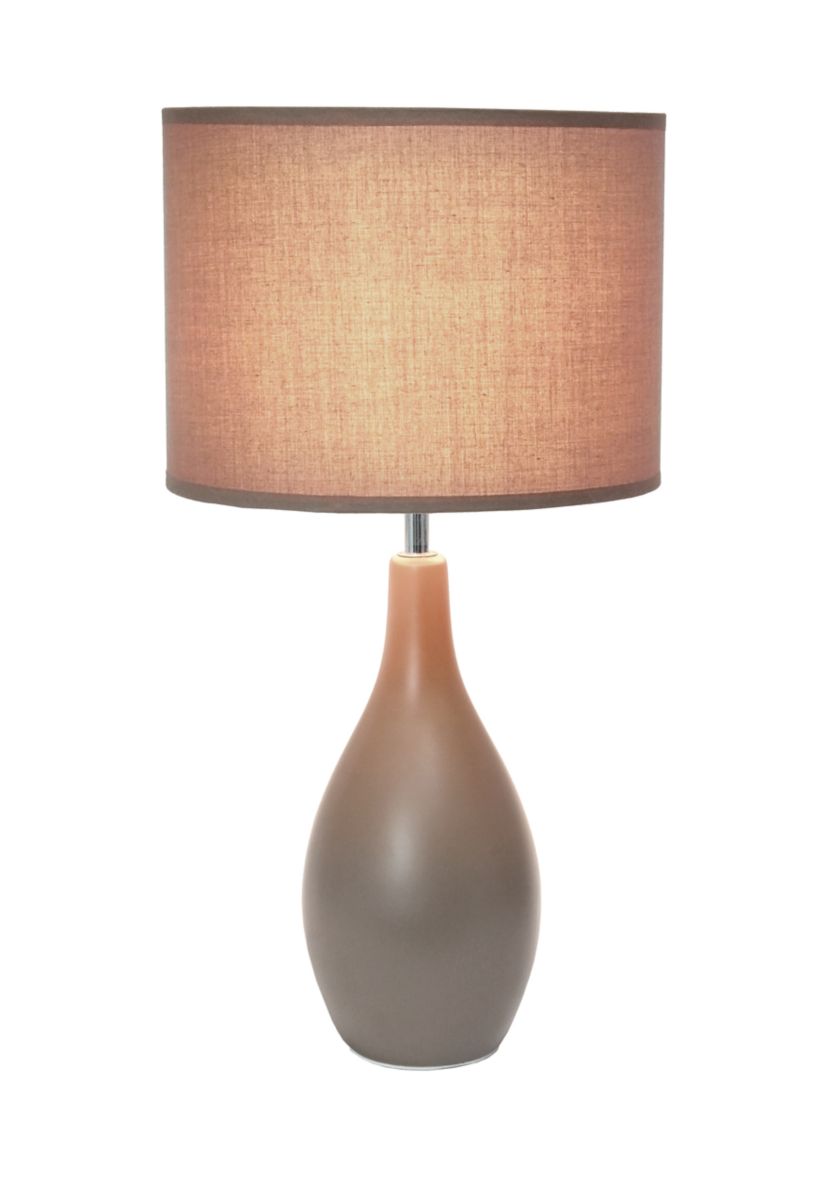 Oval Bowling Pin Base Ceramic Table Lamp