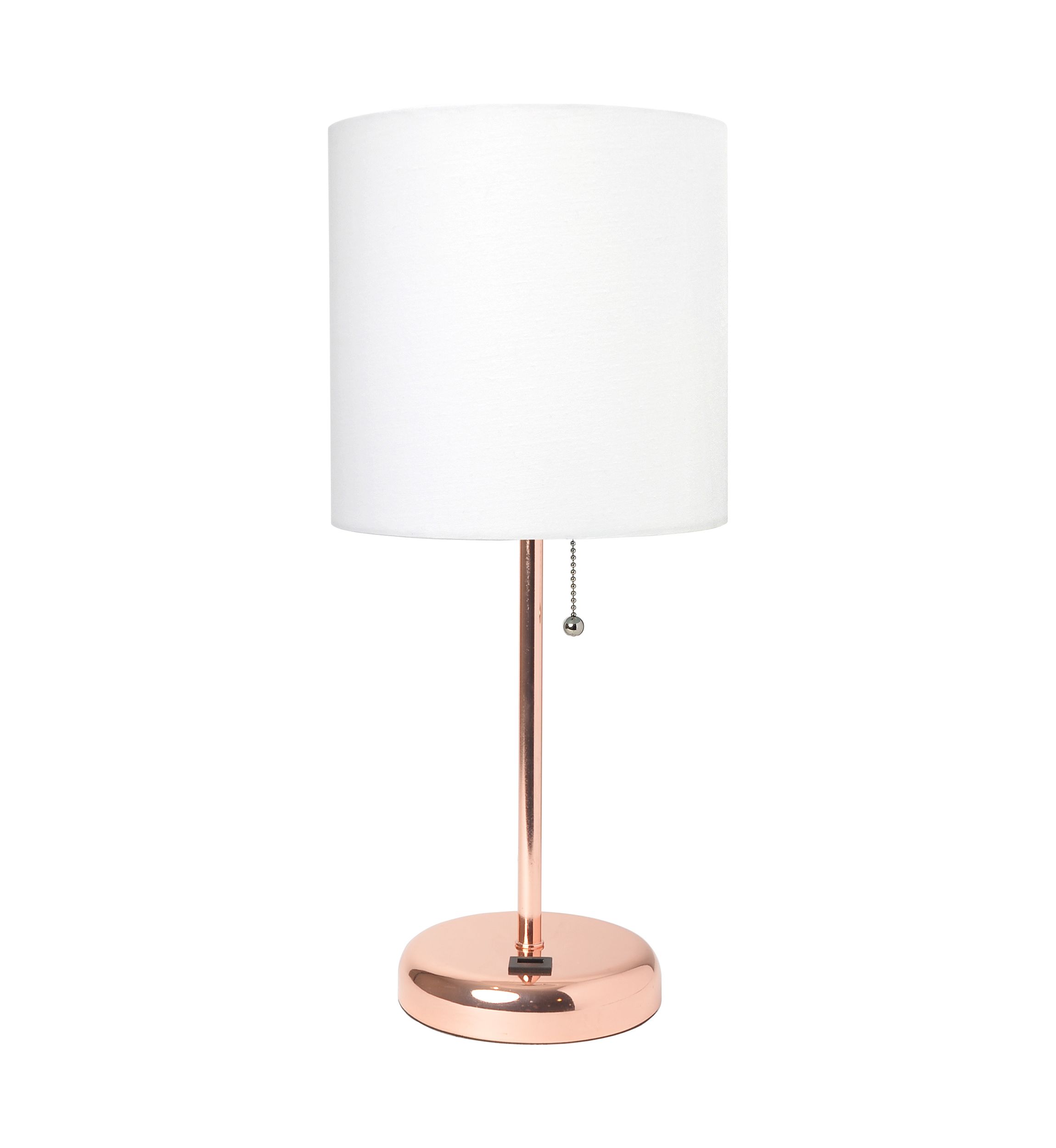 Stick Lamp with USB charging port and Fabric Shade